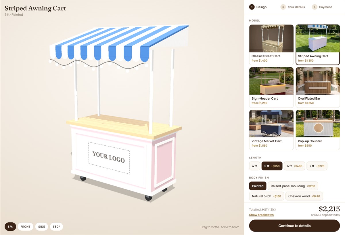 The Decoratus Cart 3D builder