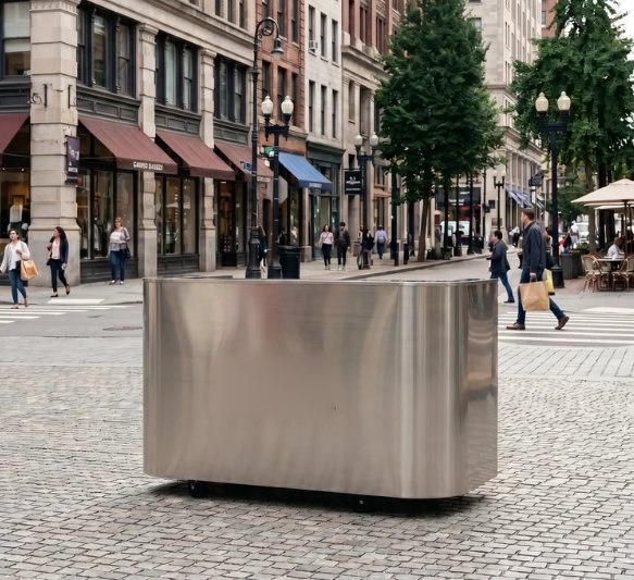 Brushed stainless counter
