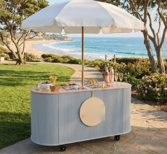 Fluted counter with umbrella