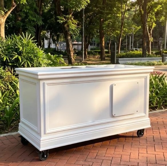 Moulded white counter