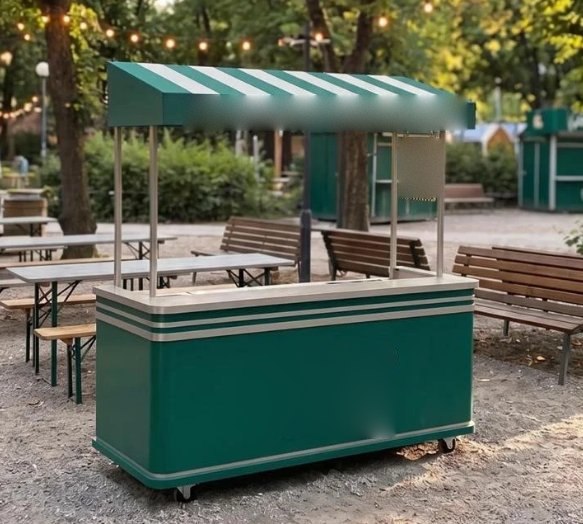 Green striped diner cart